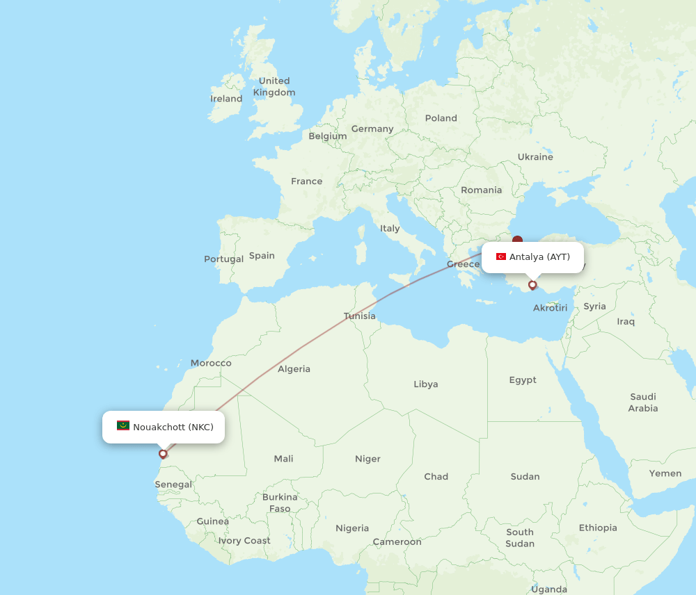 AYT-NKC flight routes