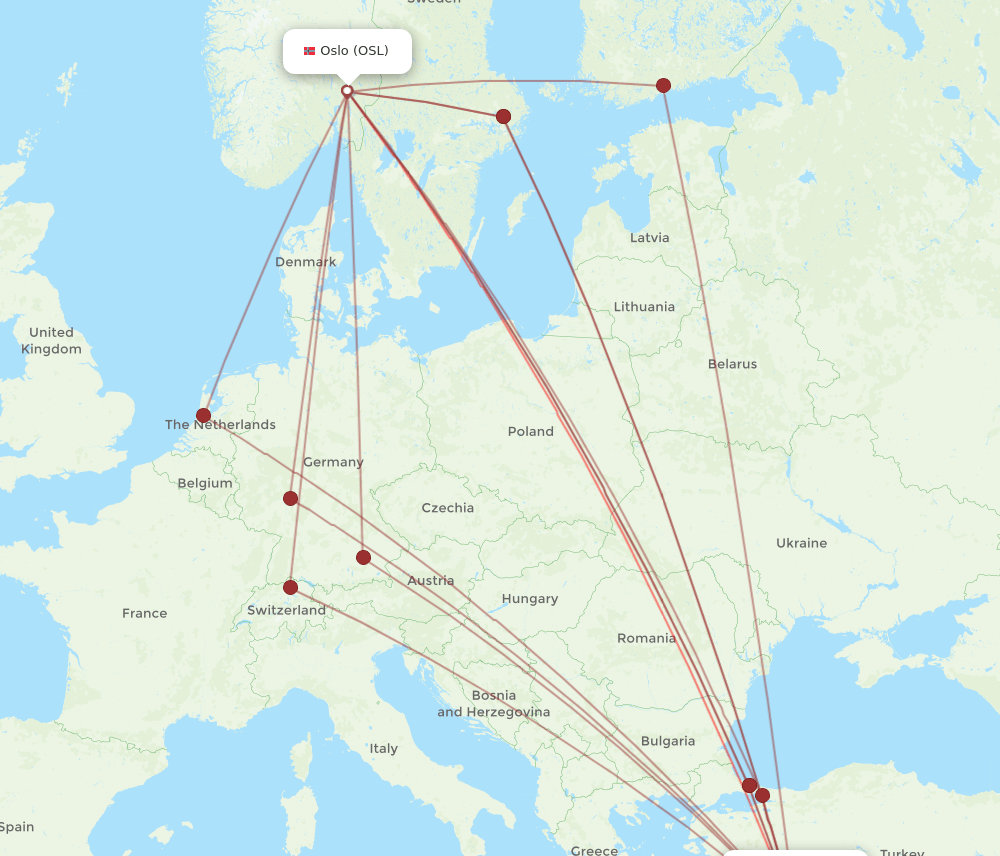 AYT-OSL flight routes