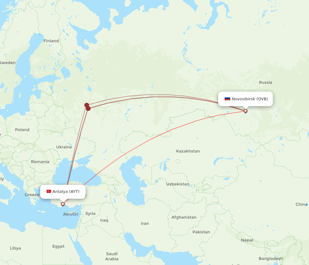 AYT-OVB flight routes