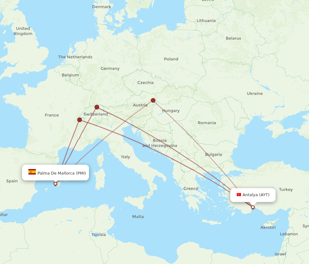 AYT-PMI flight routes