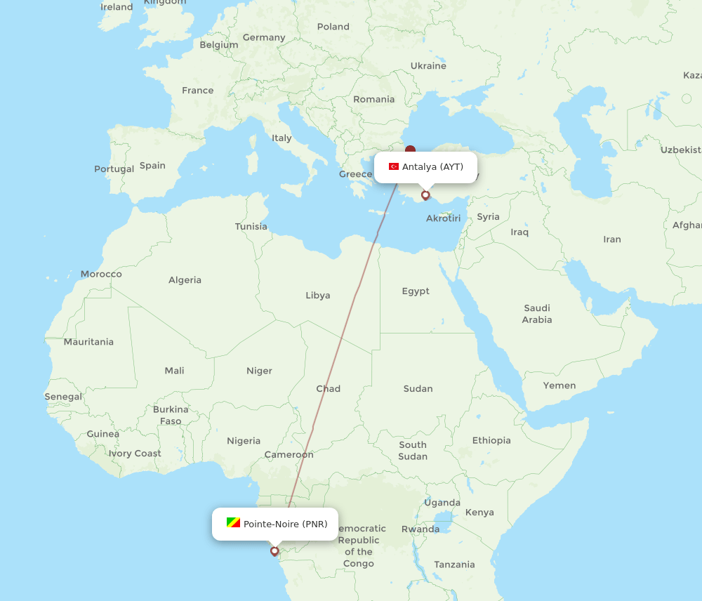 AYT-PNR flight routes