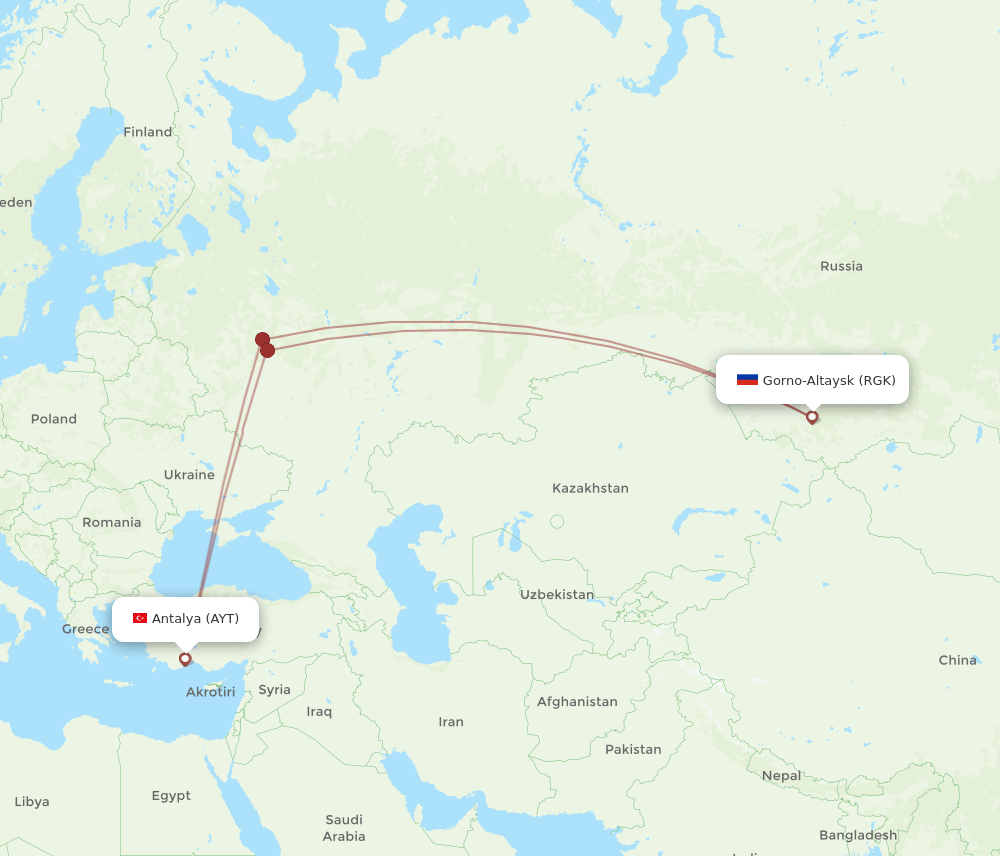 AYT-RGK flight routes
