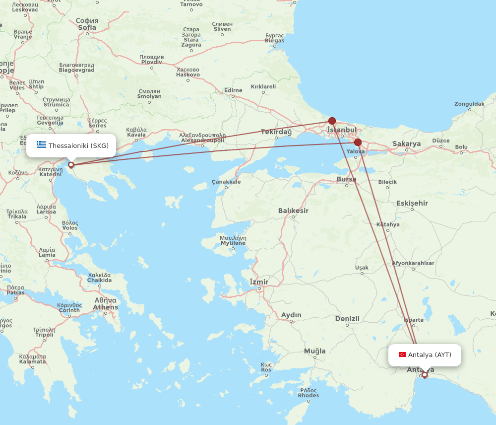 AYT-SKG flight routes