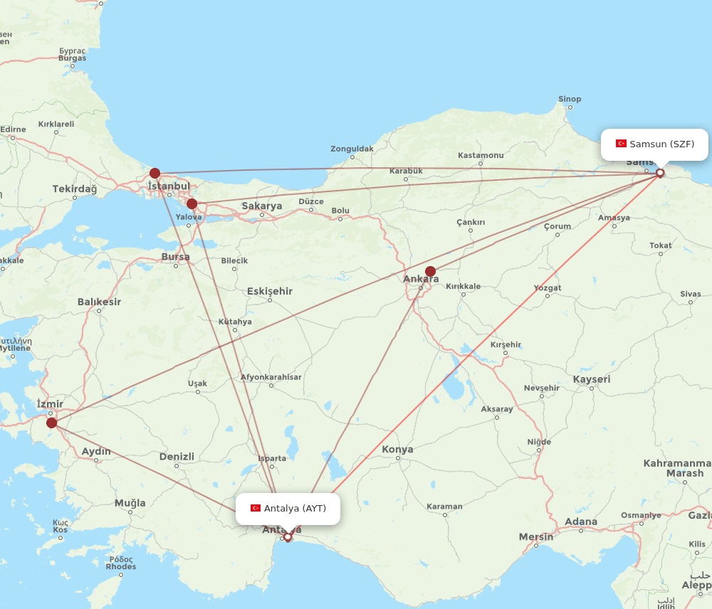 AYT-SZF flight routes