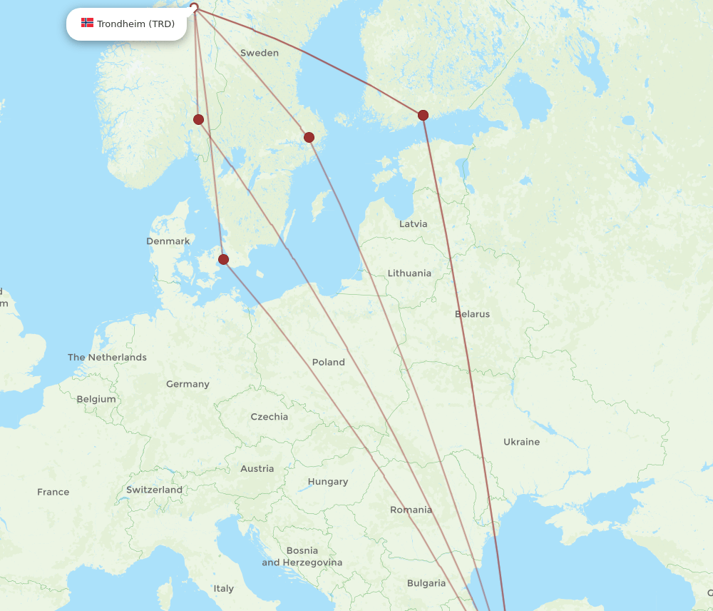 AYT-TRD flight routes