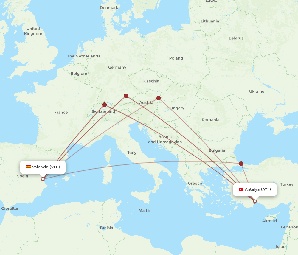 AYT-VLC flight routes