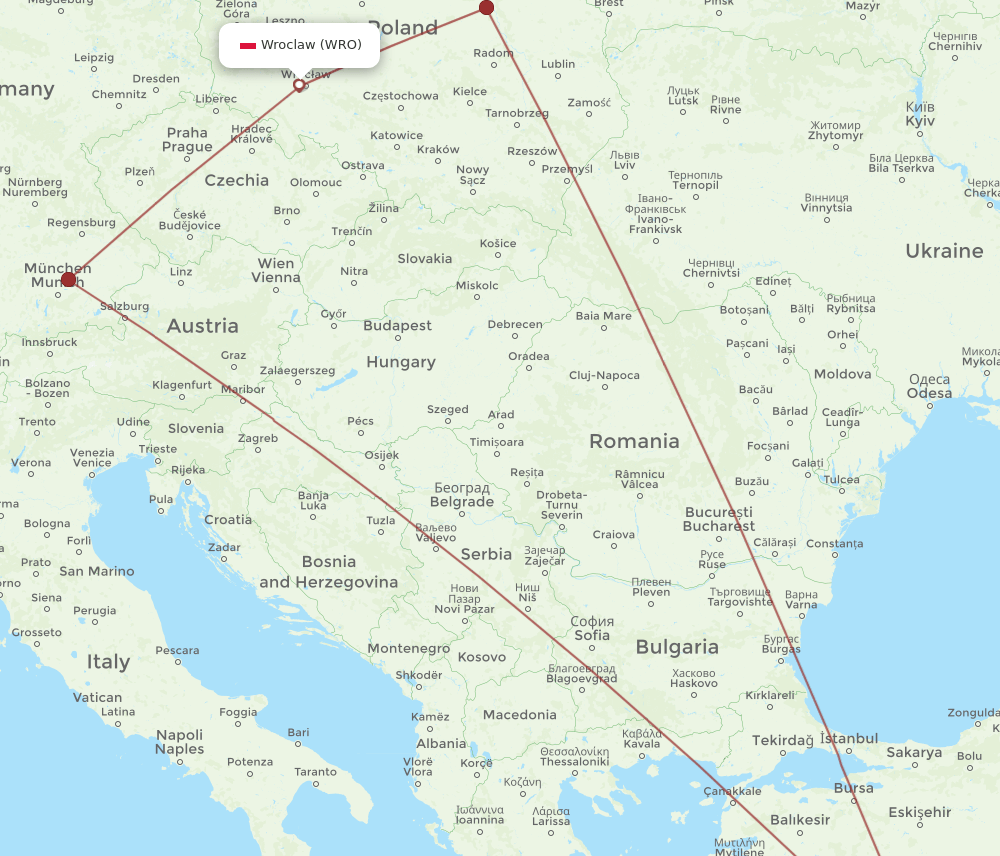 AYT-WRO flight routes