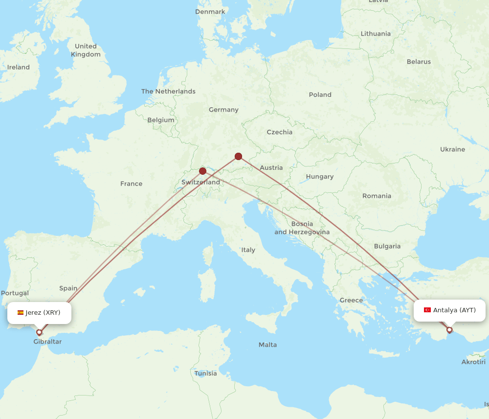AYT-XRY flight routes