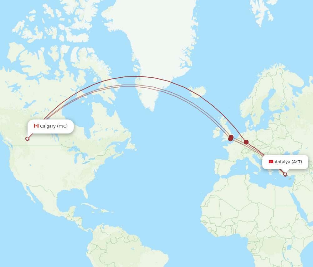 AYT-YYC flight routes