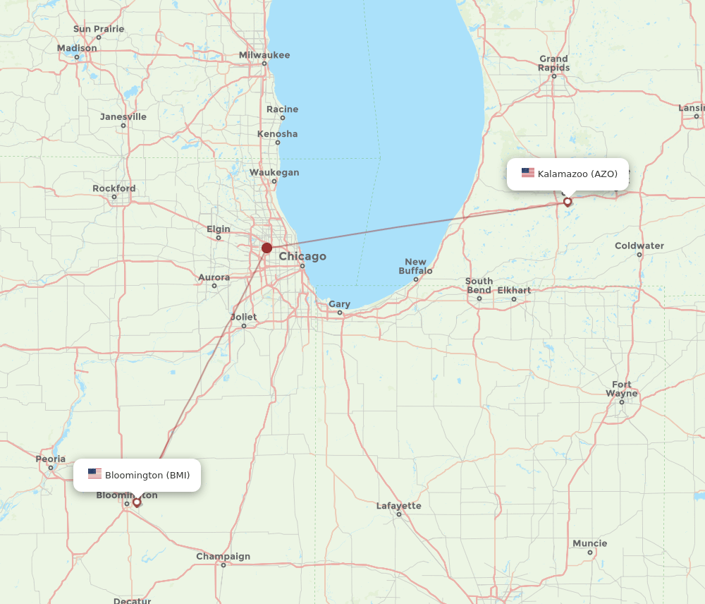 AZO-BMI flight routes