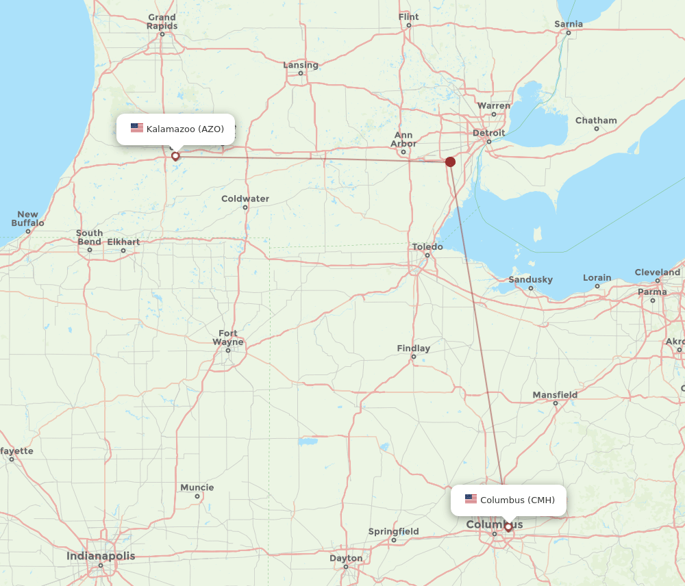 AZO-CMH flight routes