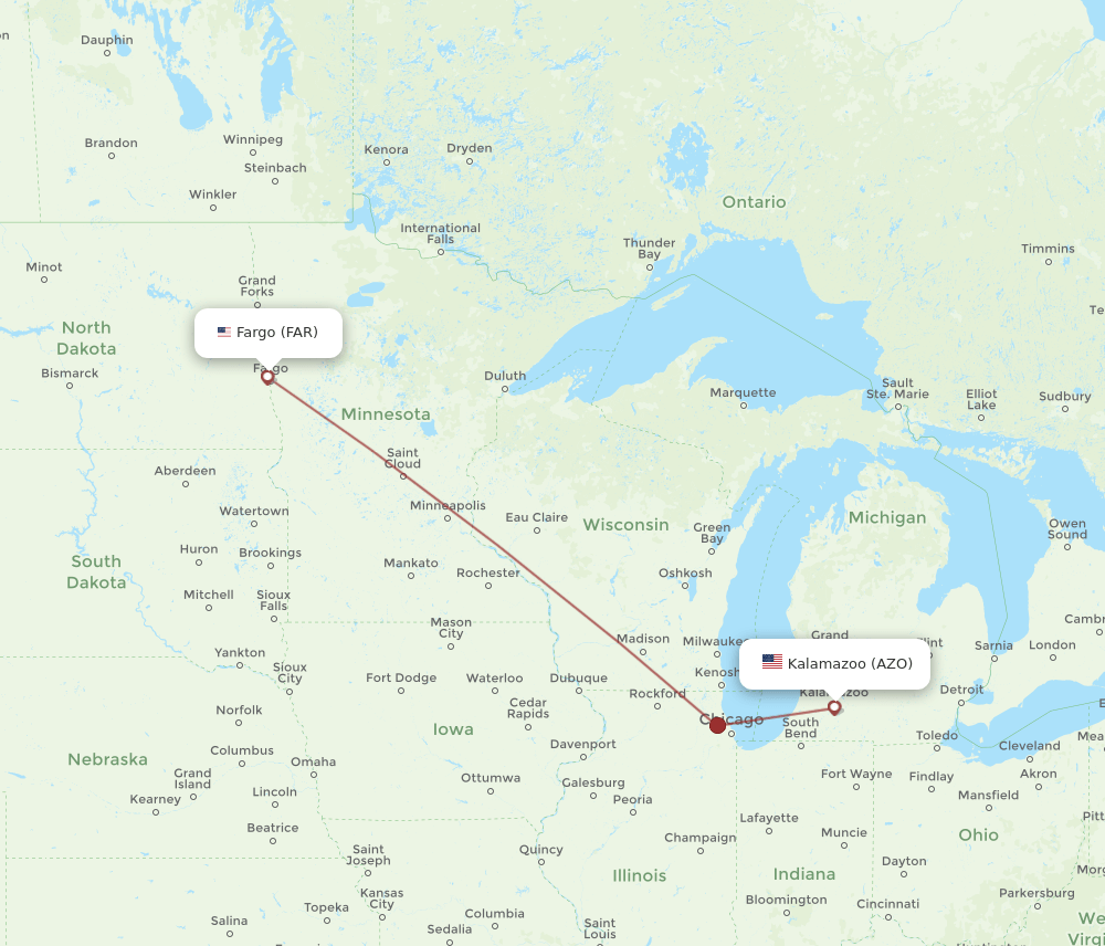 AZO-FAR flight routes