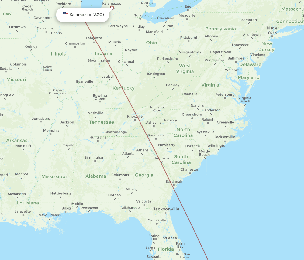 AZO-NAS flight routes