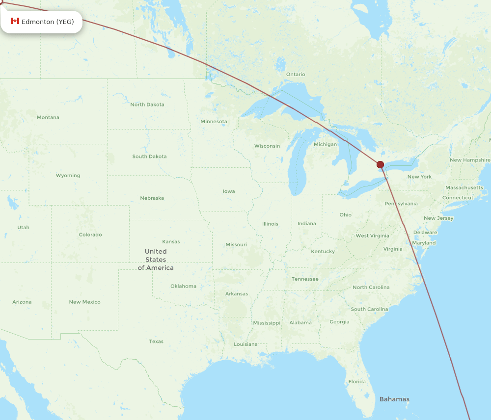 AZS-YEG flight routes