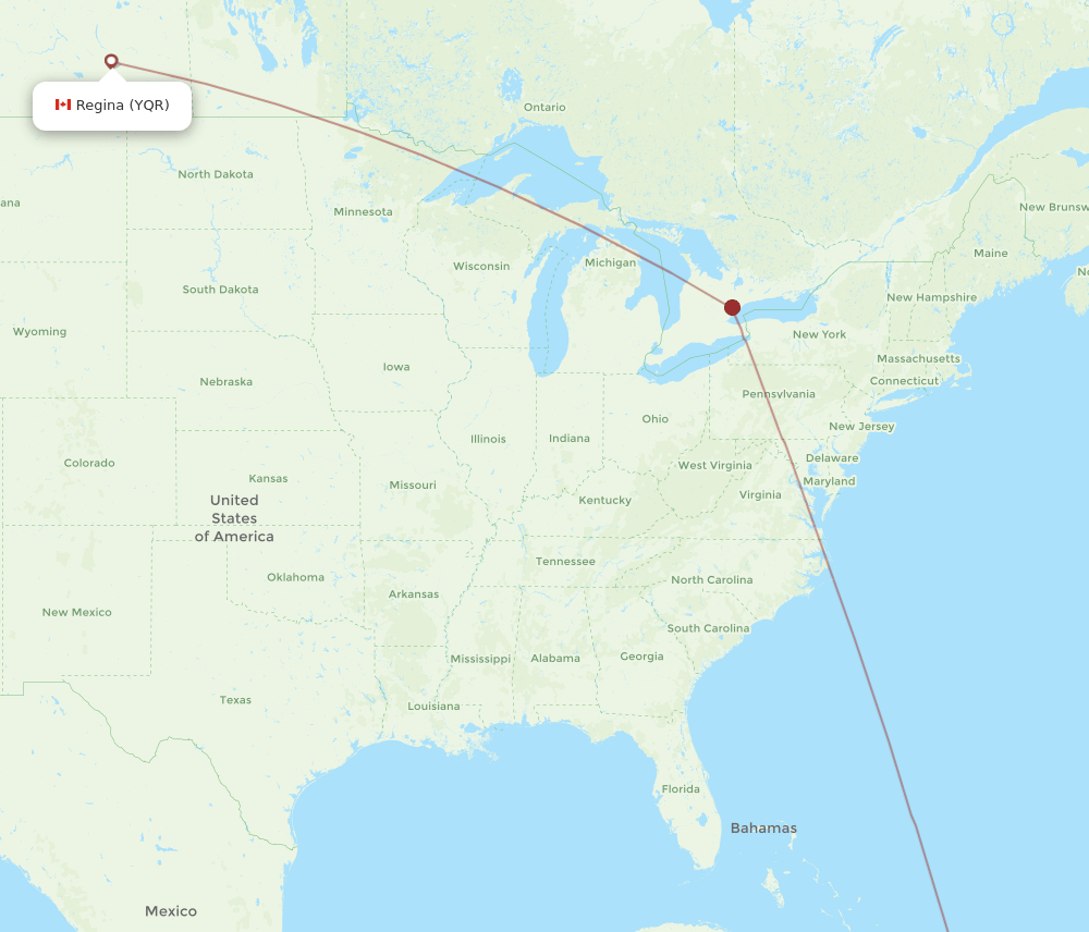 AZS-YQR flight routes