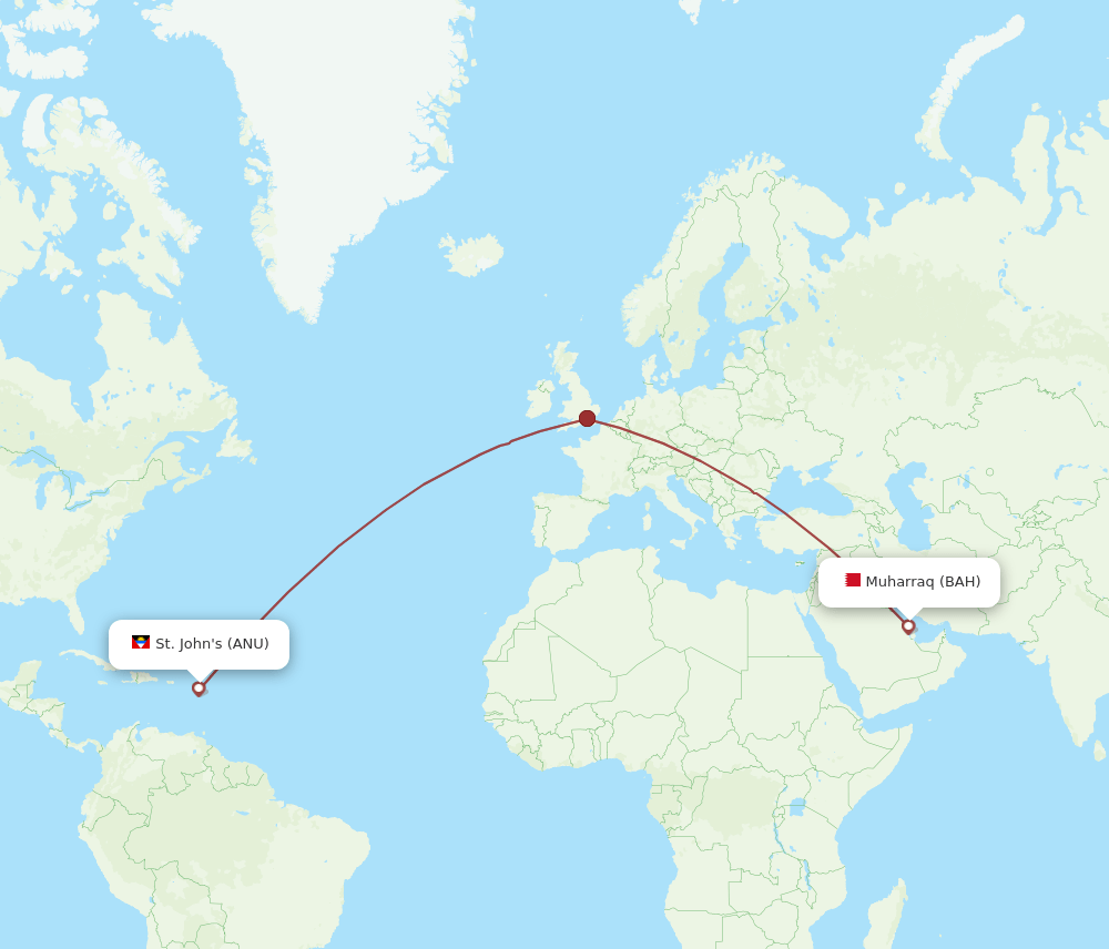 BAH-ANU flight routes
