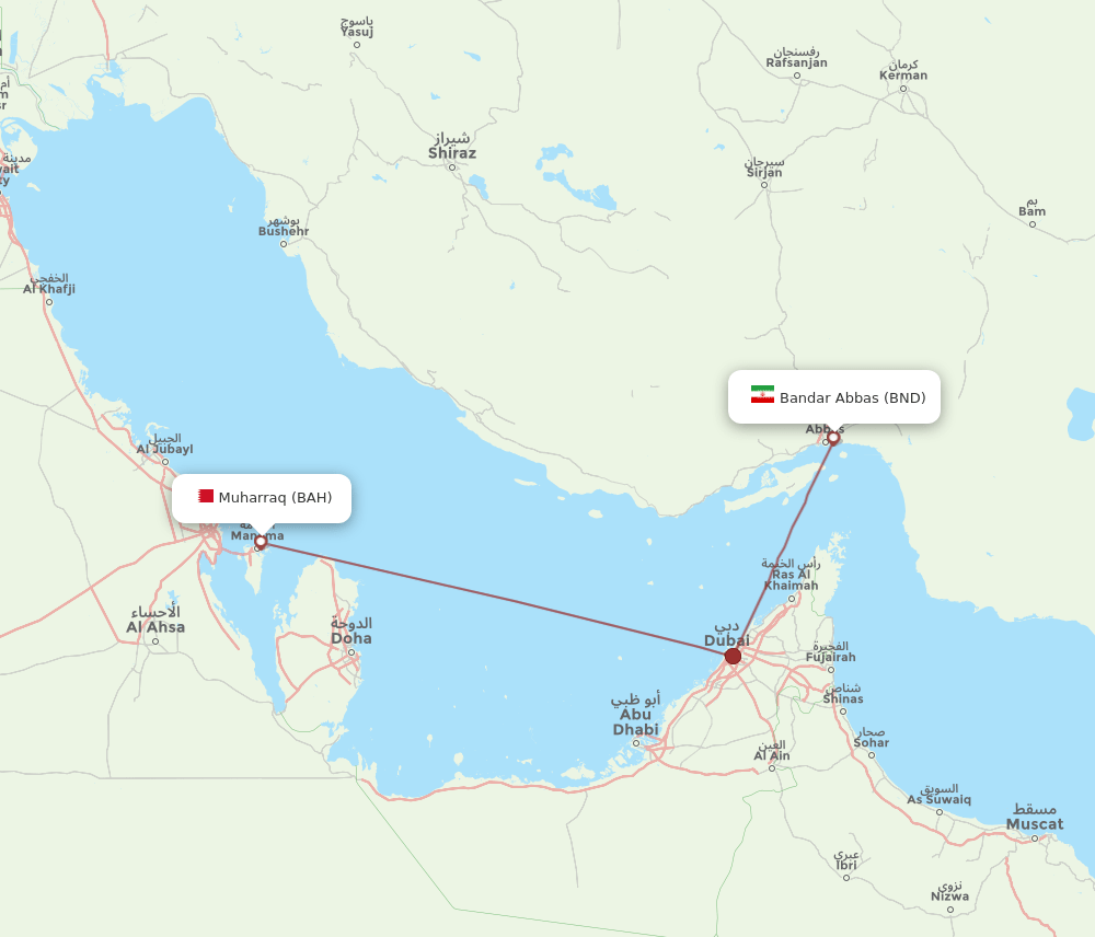 BAH-BND flight routes