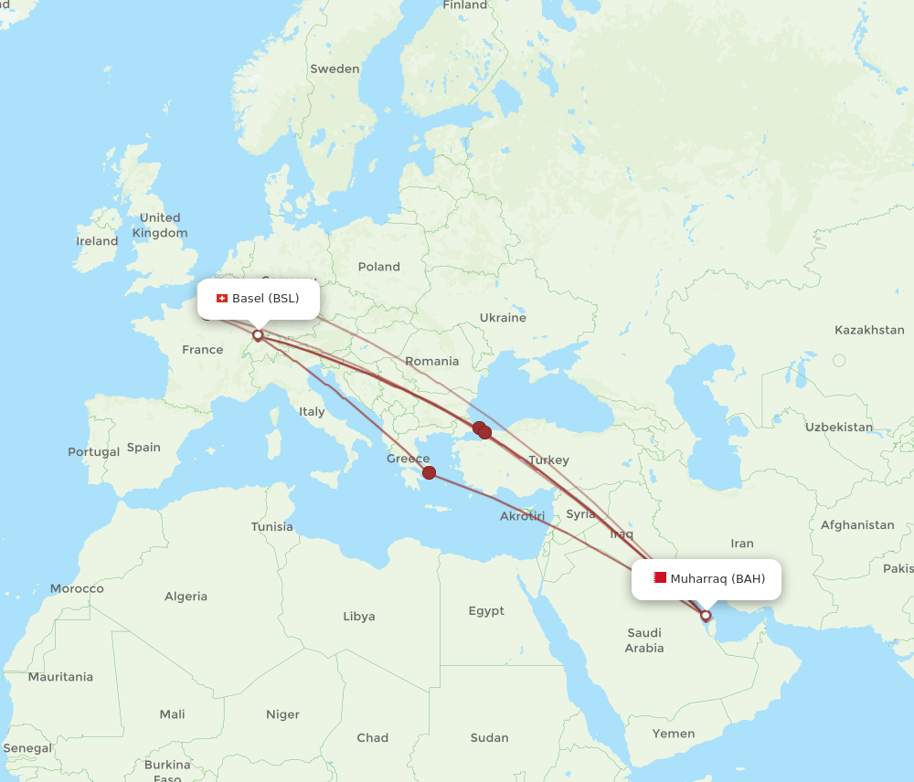 BAH-BSL flight routes