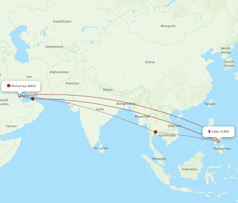 BAH-CEB flight routes
