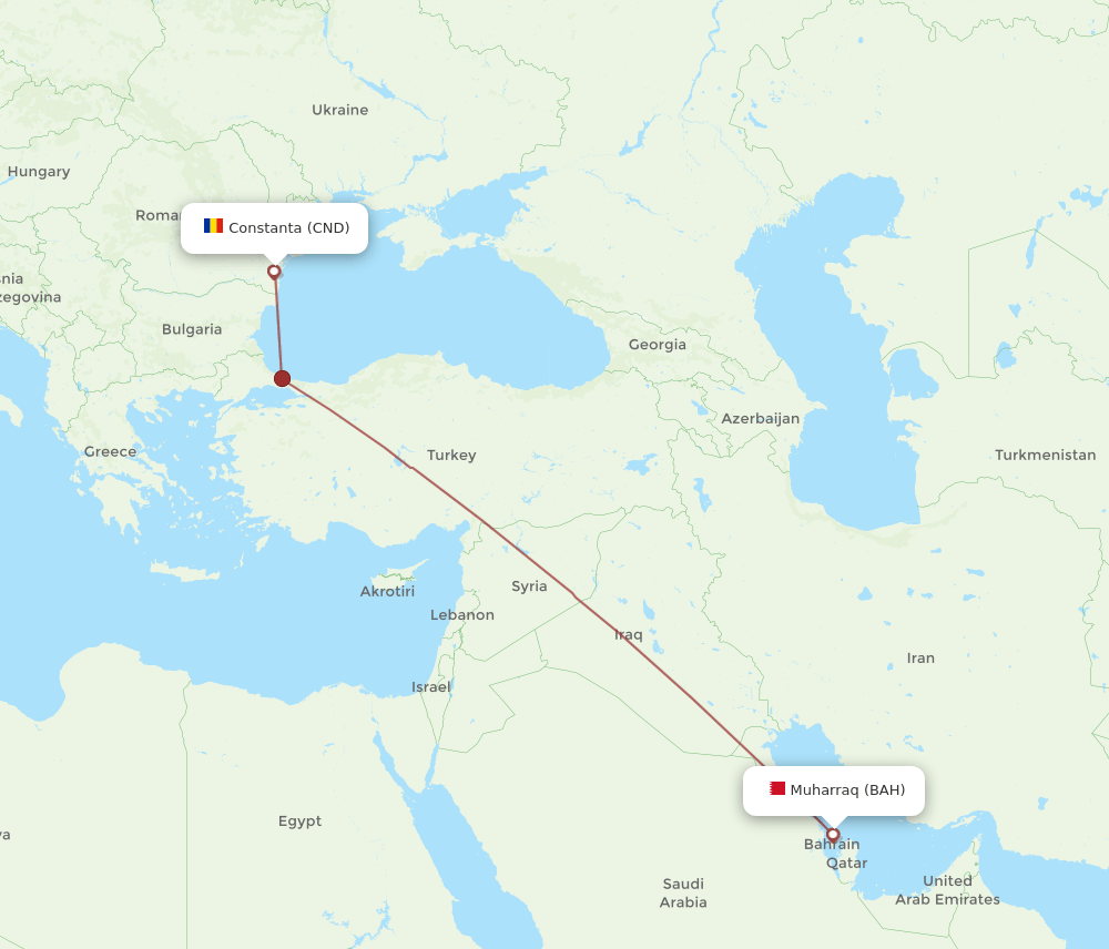 BAH-CND flight routes