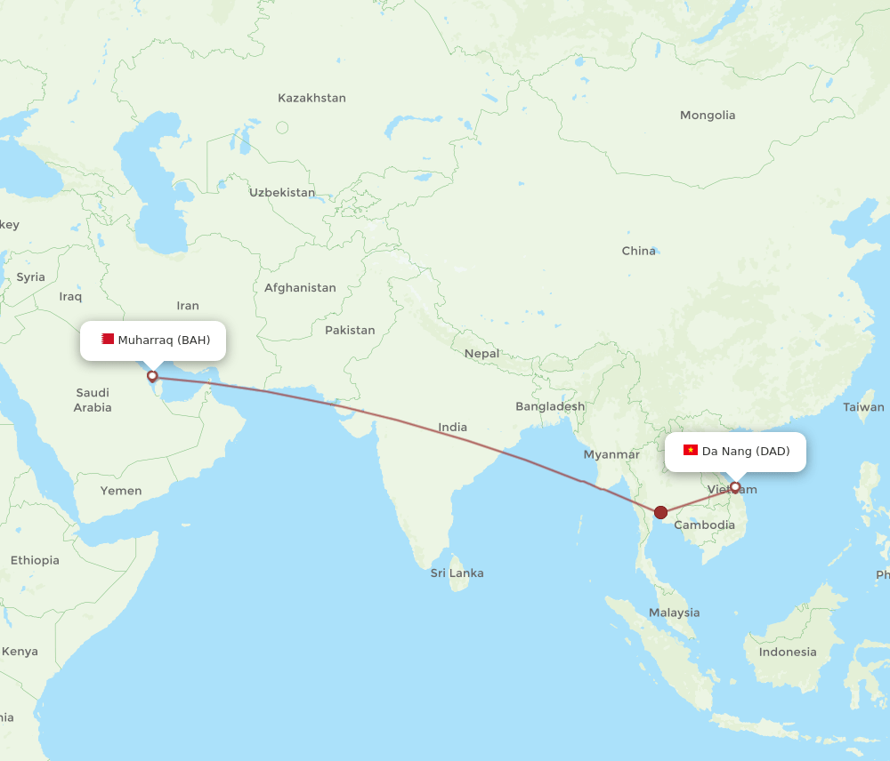 BAH-DAD flight routes