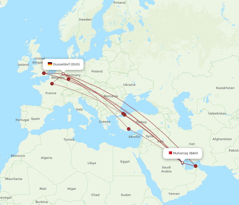 BAH-DUS flight routes