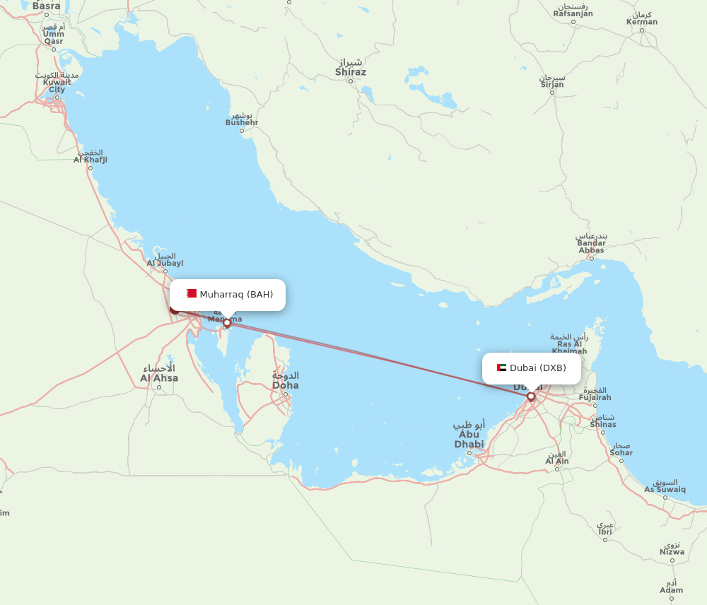 BAH-DXB flight routes