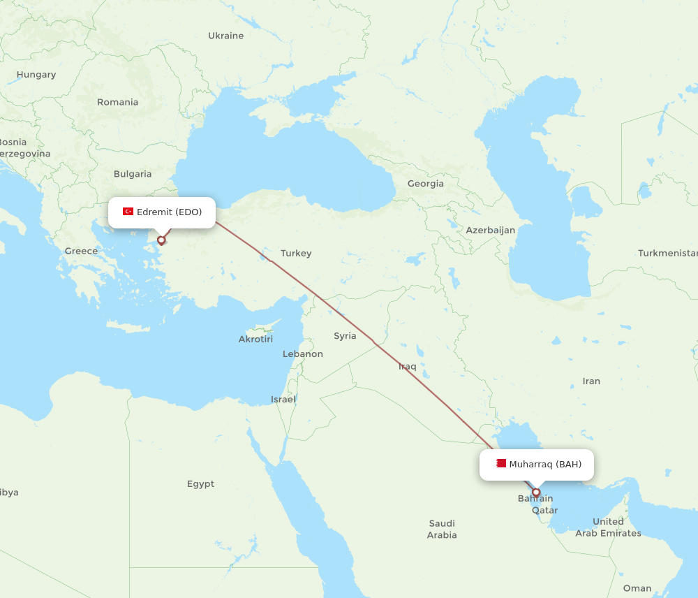 BAH-EDO flight routes