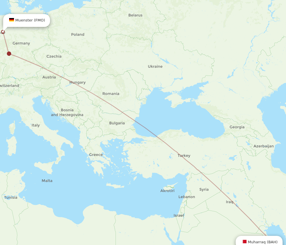 BAH-FMO flight routes