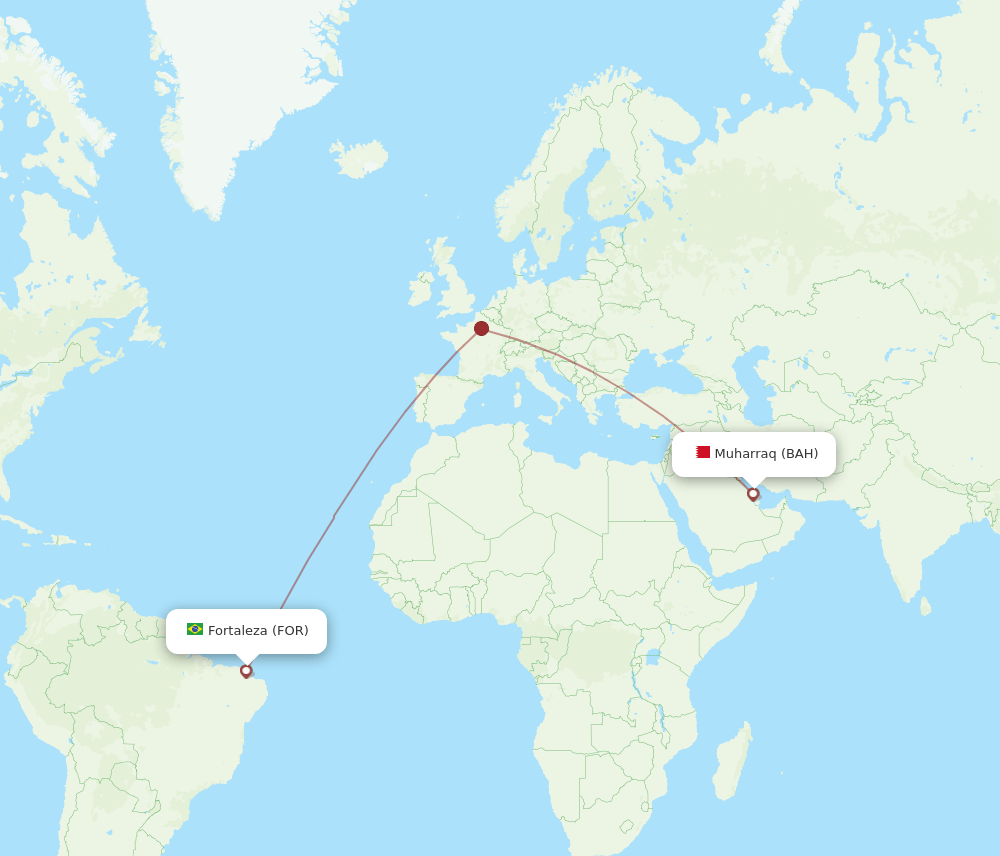 BAH-FOR flight routes