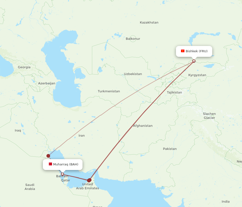 BAH-FRU flight routes