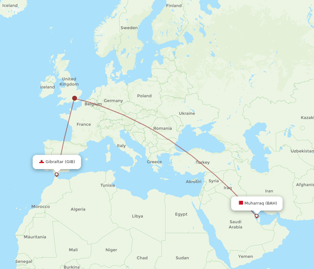 BAH-GIB flight routes