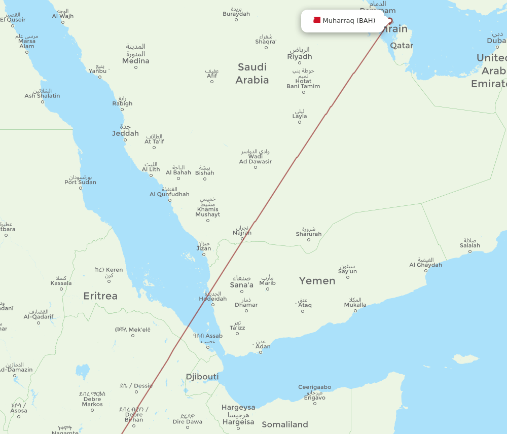BAH-GOB flight routes