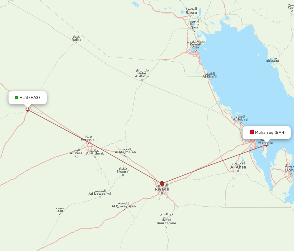 BAH-HAS flight routes