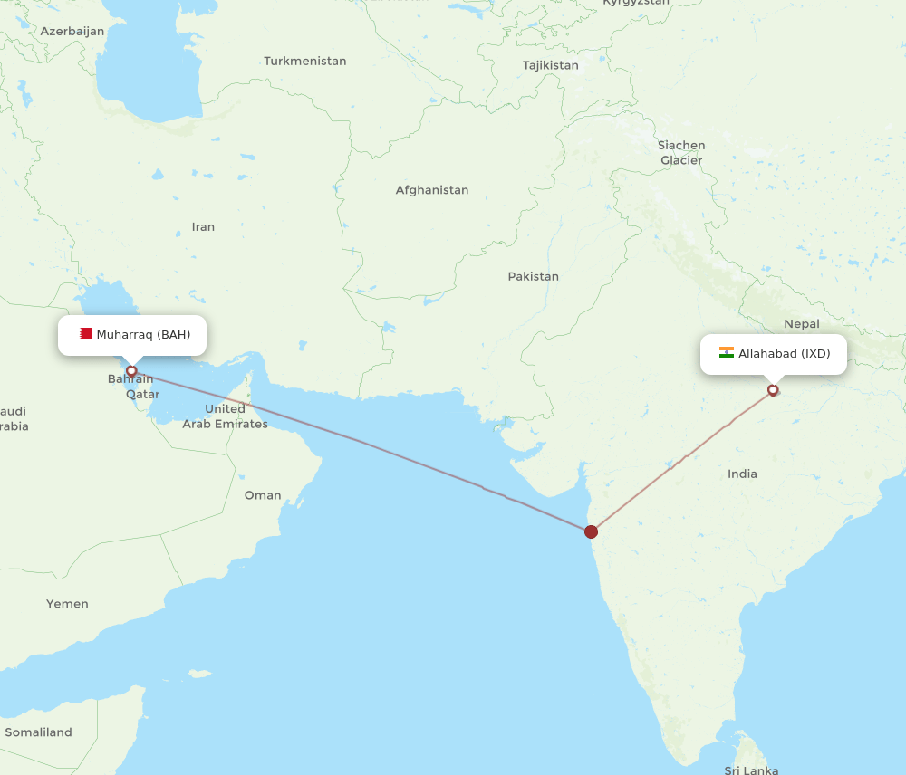 BAH-IXD flight routes