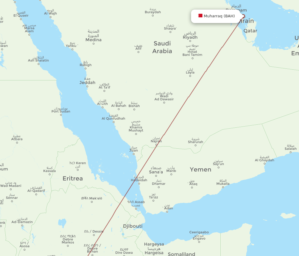 BAH-JIM flight routes