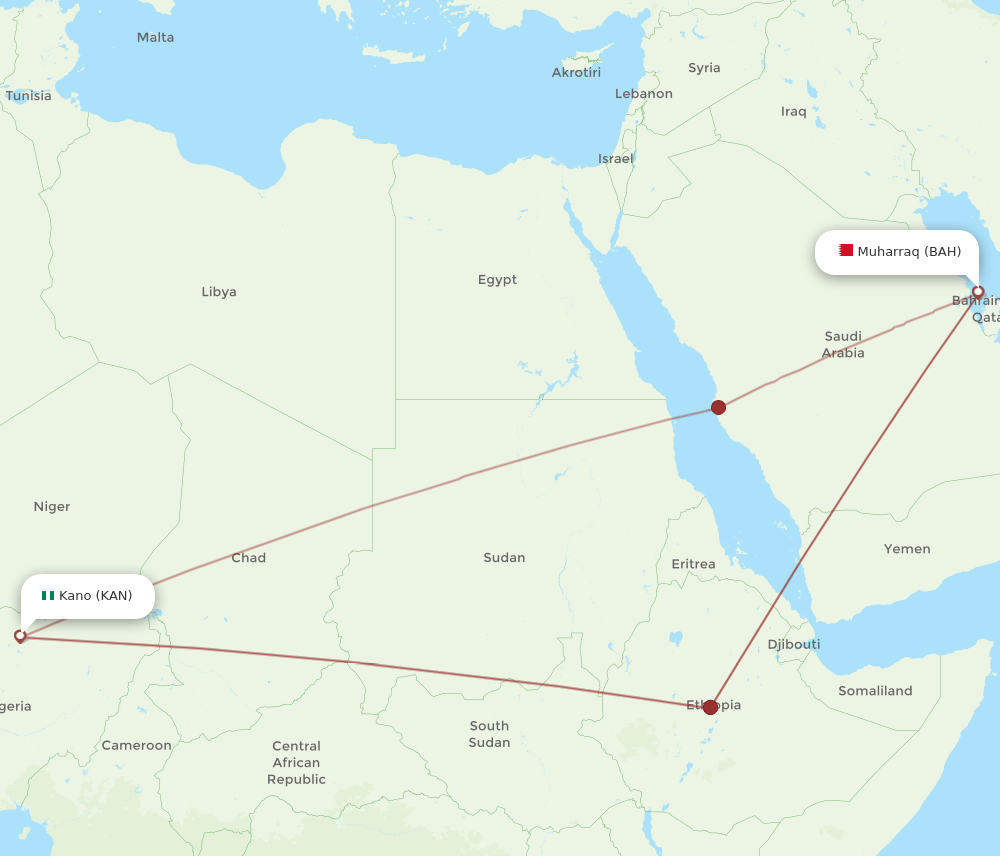 BAH-KAN flight routes
