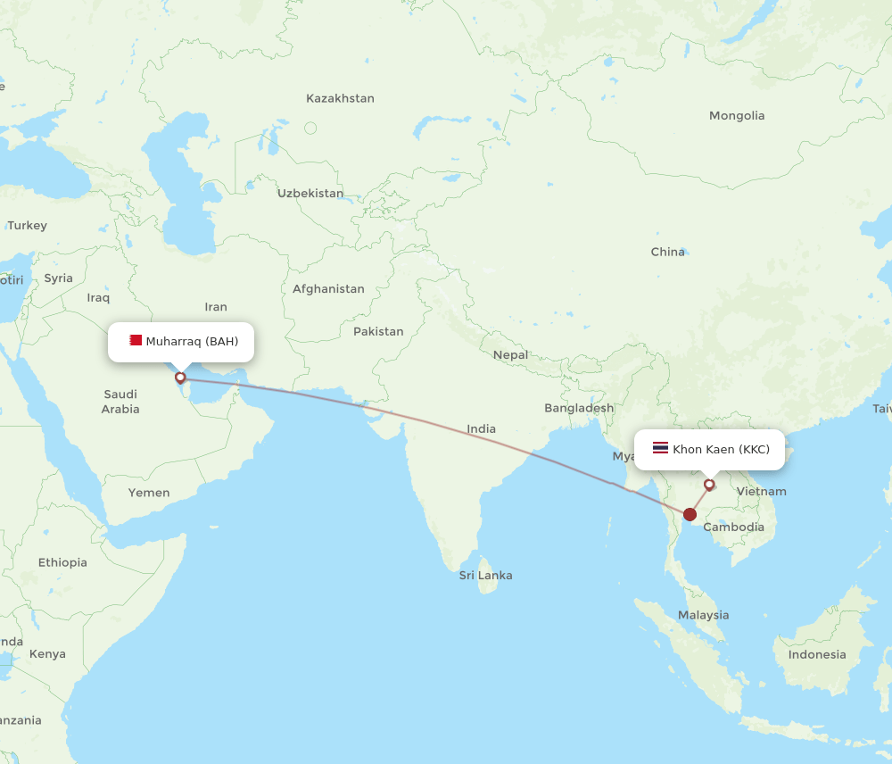 BAH-KKC flight routes