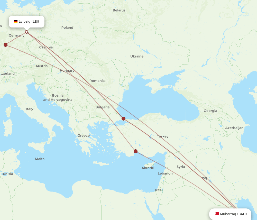 BAH-LEJ flight routes