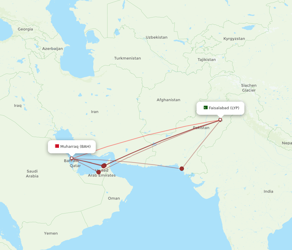 BAH-LYP flight routes