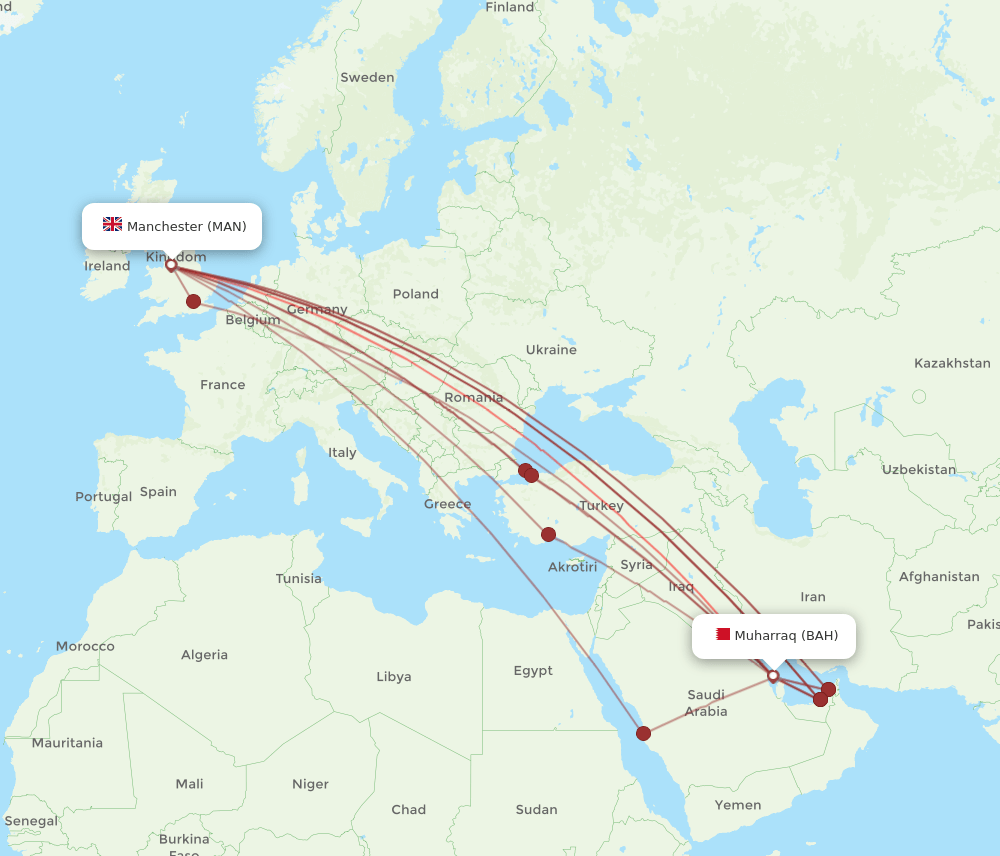 BAH-MAN flight routes