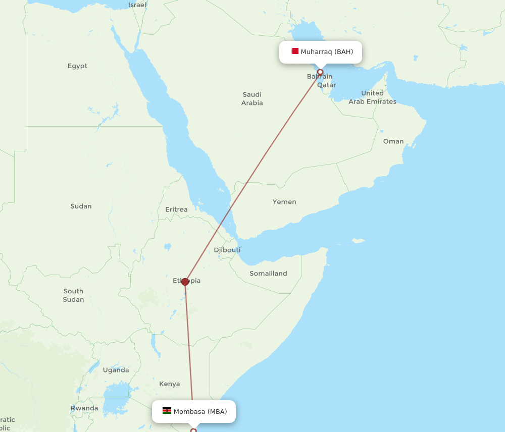 BAH to MBA flights and routes map