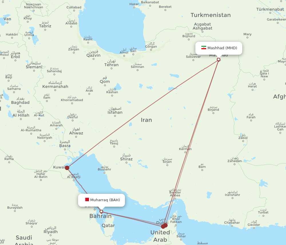BAH-MHD flight routes