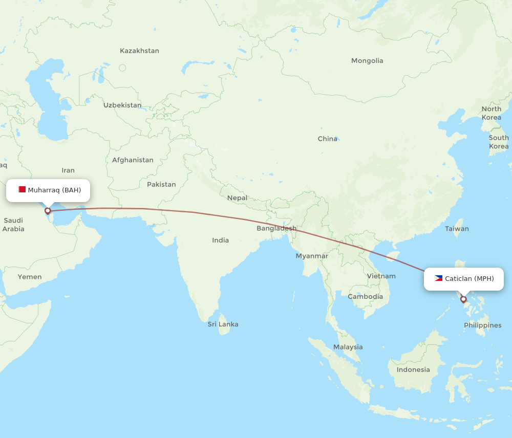 BAH-MPH flight routes