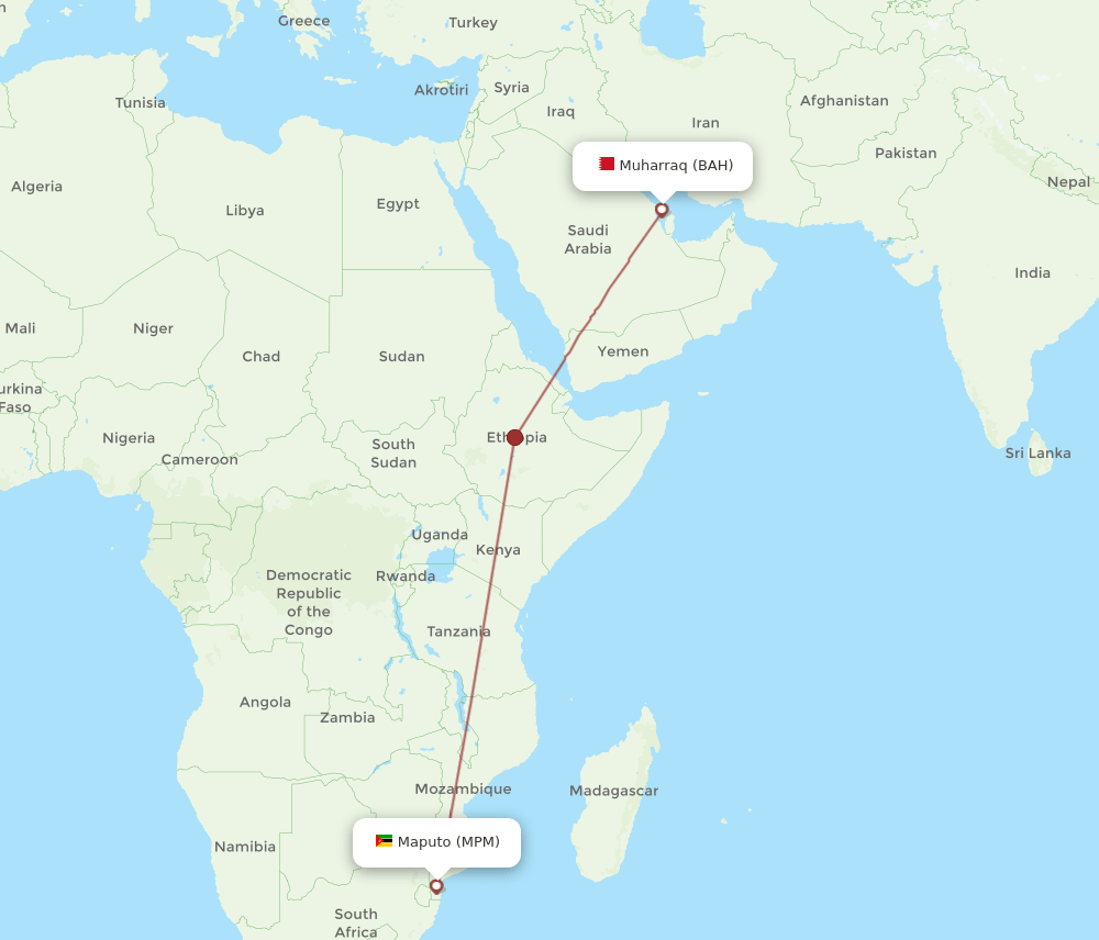 BAH-MPM flight routes