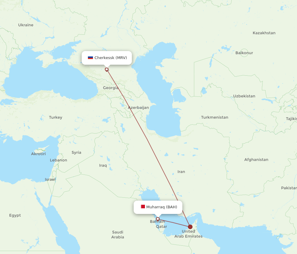 BAH to MRV flights and routes map