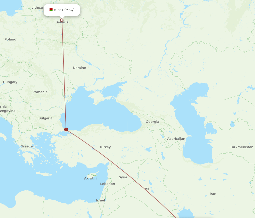 BAH-MSQ flight routes