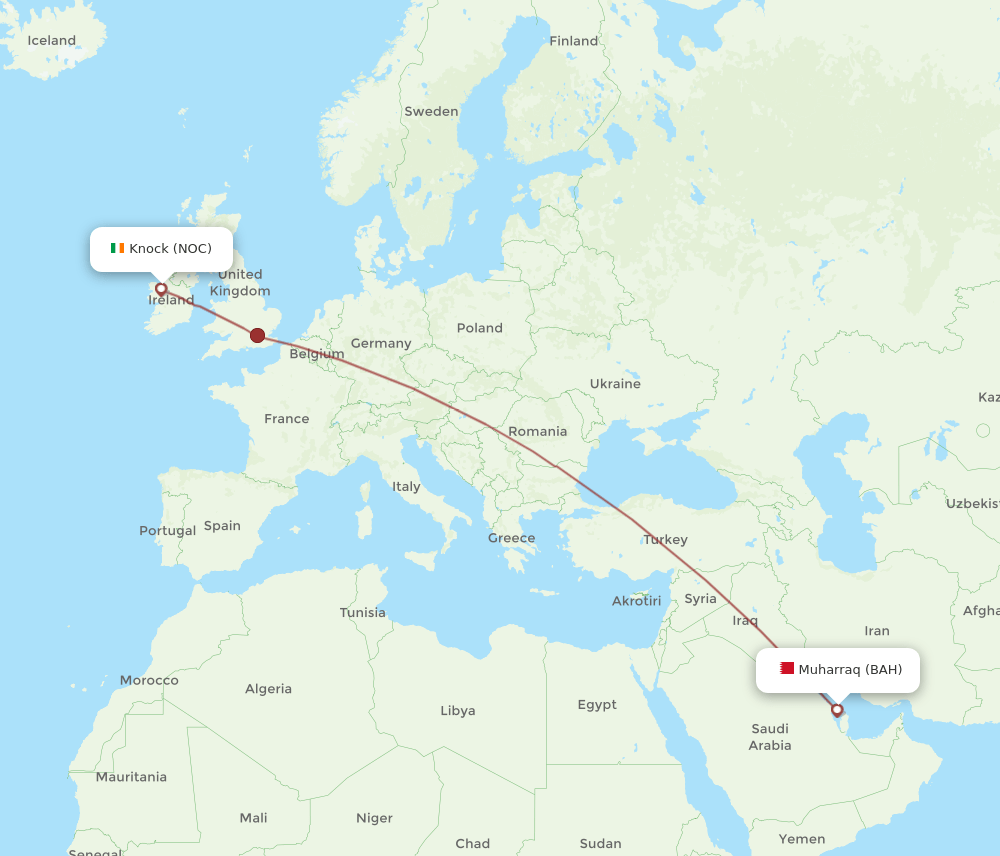 BAH-NOC flight routes