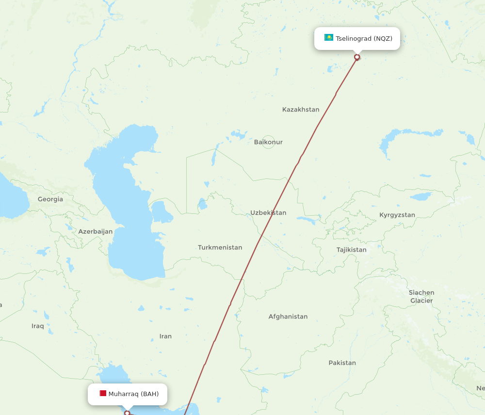BAH-NQZ flight routes