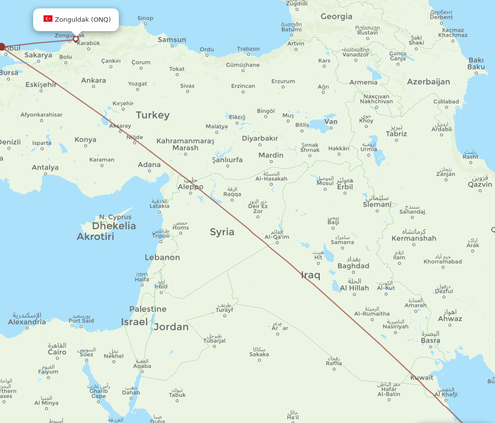 BAH-ONQ flight routes